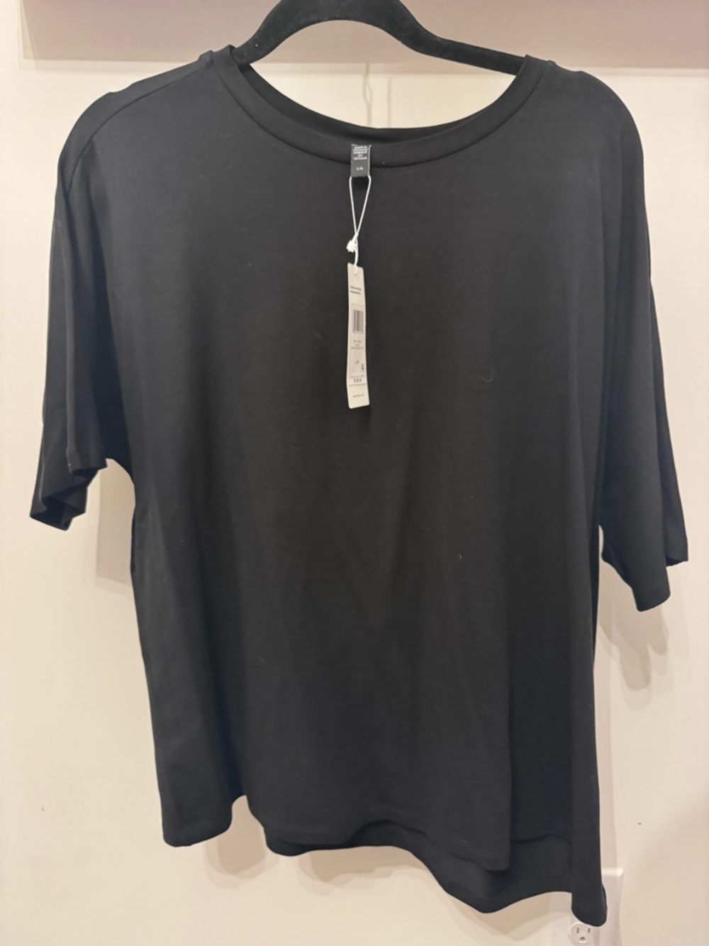 Eileen Fisher Black Short-Sleeve Crewneck Tee